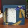 Pig a piggy bank Interior tree "Golden Fern on Blue" 15x20x6 cm