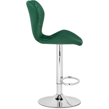 Barrier stool Porch metal/velor, chrome/green 46x49x88 cm-2
