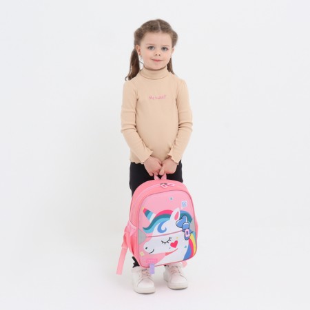 Baby backpack on lightning, 3 outer pockets, pink color-2