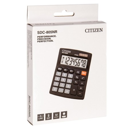 CITIZEN CITIZEN CAPEL CALCAL "SDC-805NR", 8-bit, 105 x 120 x 21 mm, double power, compact, black-3