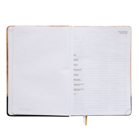 Leduced Diary A5, 160 sheets, Devente. Wild CAT, solid cover of artificial leather with foam rubber, color cut, block 70 g/m2, orange-3