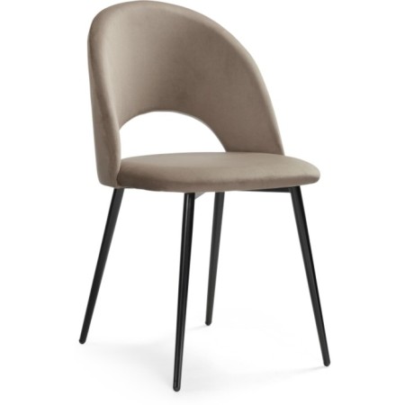 Chair on a metal frame Irre Metal/velor, black/beige 50x55x82 cm