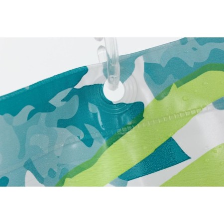 Foliage bathroom curtains, 180x200 cm, PVC, green color-4