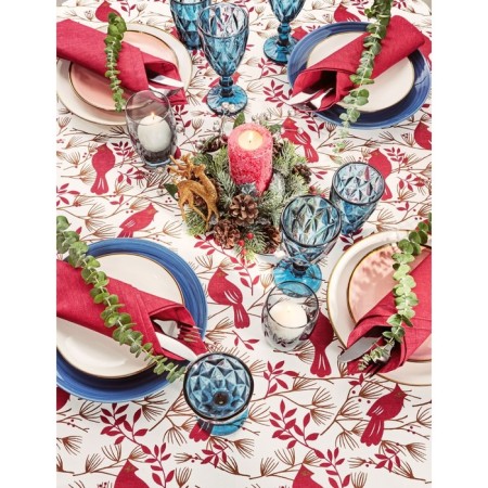 Waxbird tablecloth, size 140x180 cm, red color