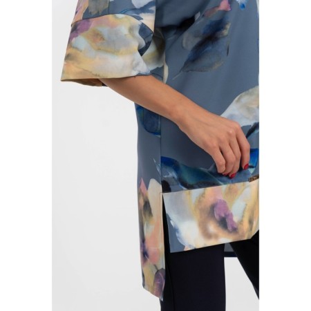 Female blouse, size 46, gray, beige color-10