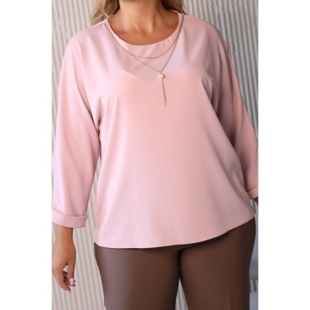 Female blouse, size 50, pink color-9