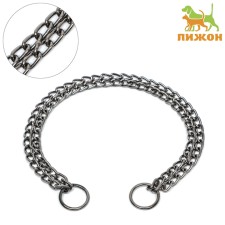 Collar - two -rowing metal nozzle, 55 cm, wire thickness 2.5 mm, black