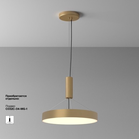 Technical C032CL-45W3K-RD-MG, LED, 45 W, 400X400X60 mm, 2880 lm, 3000K, 2835, matte gold, matte gold-2
