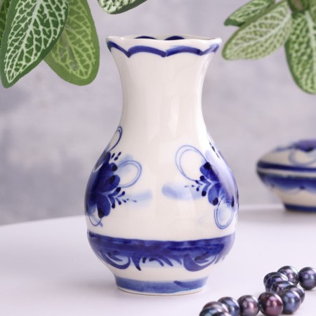 Vase "Dandelion", Gzhel, Porcelain, 10 cm-1