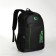 Youth backpack with a zipper, 4 pockets, black/green color