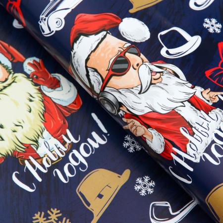Glossy packaging paper "Kaifusha Santa", 50 x 70 cm-2