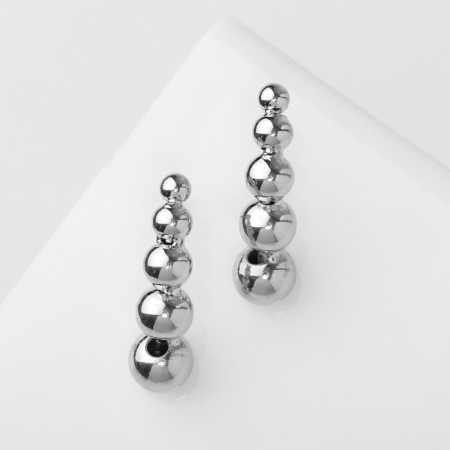 Earrings Metal "Bohemia" circles, color silver-1