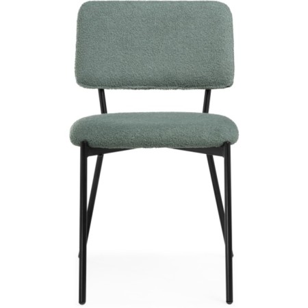 Stol on a metal frame Metal/Buyer fabric, black/olive 48x55x77 cm-2