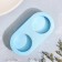 Gypsum Summary of Gypsum for two candles oval, 12x6x3cm, blue