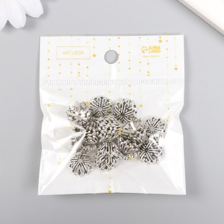 Decor hat for beads diam 1.2 cm Metal "Certificates" silver 1.4x1.4 cm-3