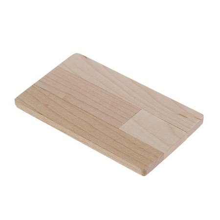 Flash drive, 8 GB, USB2.0, business card, under UV pure/laser engraving/swabs, light wood