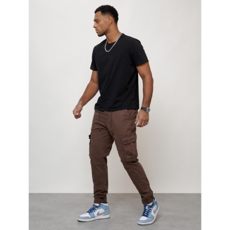 Cargo jeans men, size 50-52, brown color-1