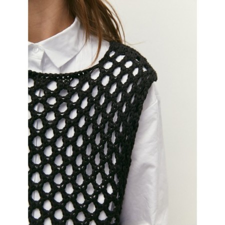 Knitted children's vests Amarobaby Mesh, height 152 cm, black color-10