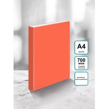 Folder with A4, 700 μm, 27 mm, calligrata duble neon, inner pocket, up to 180 sheets, orange neon