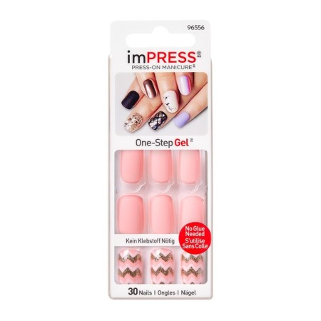 Solid varnish Kiss Impress Manicure Accents Bipn014 "Pink Mousse", Short Lena