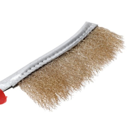 Wheel cleaning brush, bent metal toopauto, 24 cm, brass-1
