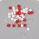 Plastic beads "Crystal polyhedron. Red, white, transparent" set 30 g 1x1x1 cm