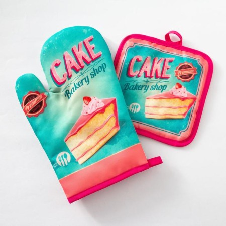 Kake kitchen set of CAKE, seized 17x17 cm, mitten 26x16 cm-1