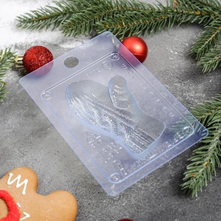 Form for chocolate and sweets plastic “mittens”, 15 × 10 cm, transparent color-2
