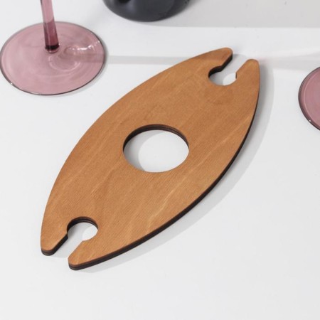 Wine and two glasses stand, 10 × 22 × 1 cm-2