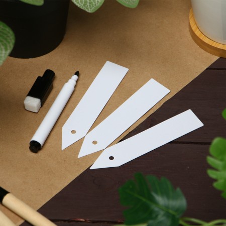Garden tags for marking, 10 cm, set 20 pcs., Marker, plastic, white, Greengo-3