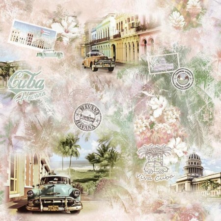 Vinyl wallpaper on a paper basis "Saratov wallpaper" B675-02 "Havana" 0.53*10m