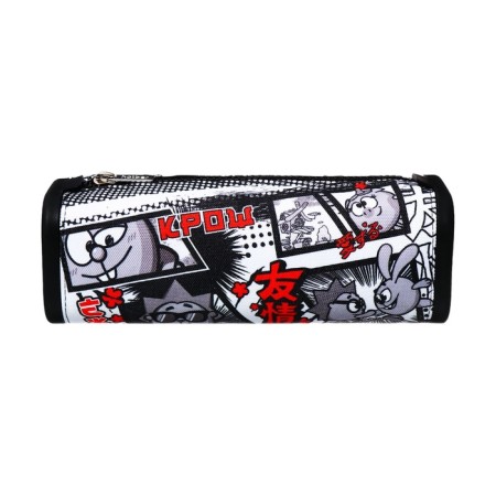 Penal soft, 1 compartment, quadro, 70 x 200 mm, Hatber "Smeshariki" silicone+tkekstil, black/white npn_722262-1