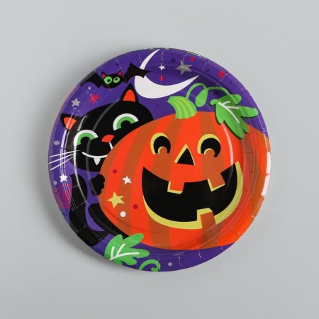 Paper plate "Pumpkin", set of 10 pcs.