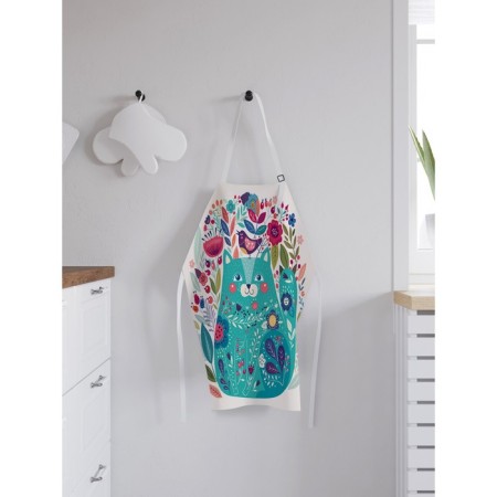 Apron kitchen with a "Happy cat" photo print, adjustable, size OS-1
