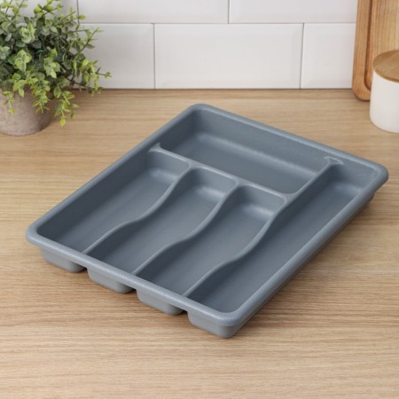 Tray for cutlery, 36 × 29 × 5 cm, 5 departments, color gray color-4