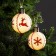A set of Christmas tree balls “Red snowflakes and deer” 2 pcs., Battery, 1 LED, glow warm white