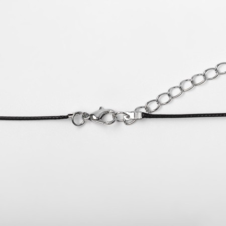 Pendant on the cord "heart" voluminous, color silver with black, 30+5 cm-3