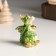 Souvenir Polystone "Green Dragon with Coins" with sparkles mix 3.7x2.8x5 cm