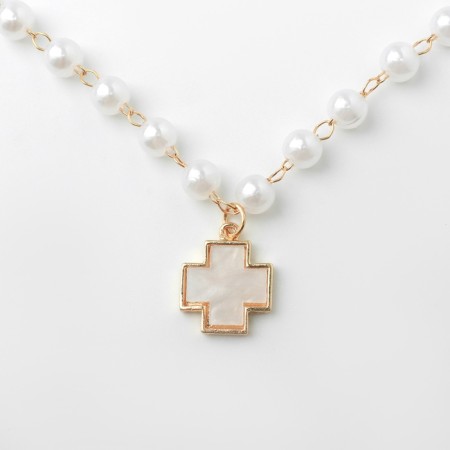 The necklace "Pearls" is an elegant cross, color gold, 40cm-1