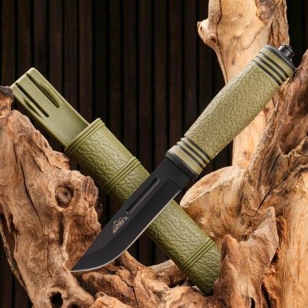 Tactical knife "Alpha" 21.5cm, blade 105mm/3mm, with fiberglass, green-1