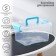 The storage container is plastic, 20 × 15 × 11 cm, a cover with a handle on a latch, matte