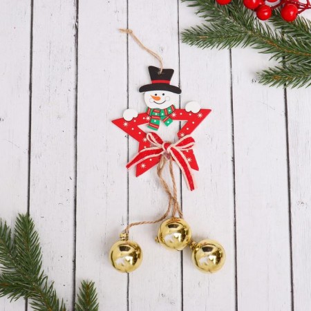 Decoration Christmas tree "Star with balls" Snowman 9x20 cm