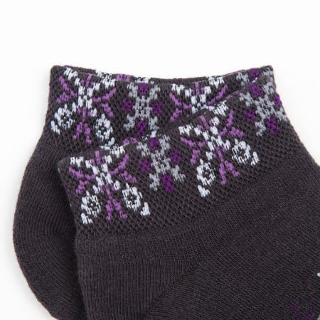 Women's socks shortened terry "snowflakes" dark gray color, size 23-25-2