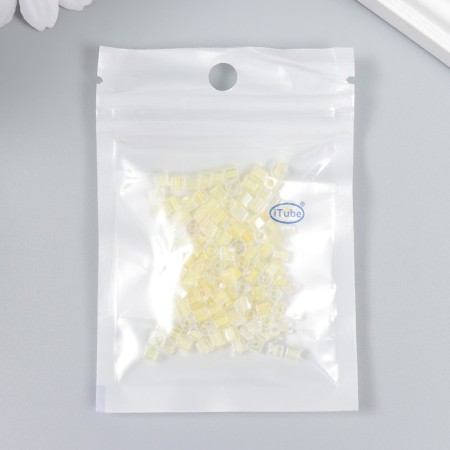 Glass beads 6/0 "cube. Translucent. Yellow" 10 g-2