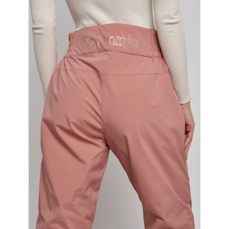 Warmed female trousers, size 50, color light brown-9