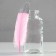 A set of goose feathers 15-20 cm, 10 pcs, bright pink with silver crumb
