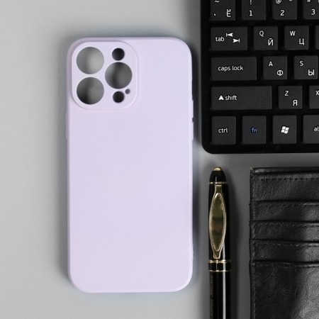 Borasco cover for the iPhone 14 Pro Max, Soft Touch, silicone, microfiber, lavender-4