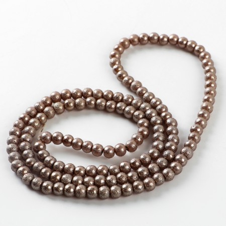 Glass beads, set 140 pcs., Size 1 pc. 6 - mm, brown color-2