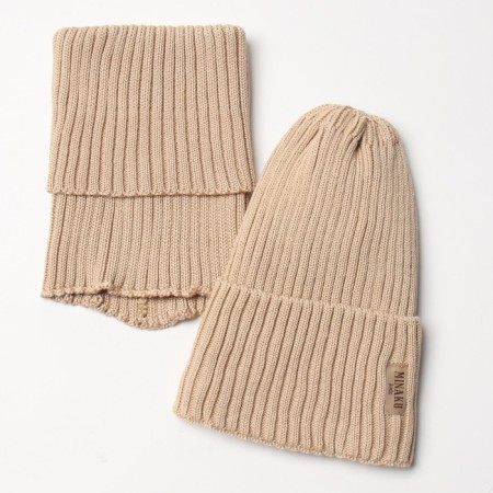 Kit for children (hat, snood) minku rp 54-56, beige color
