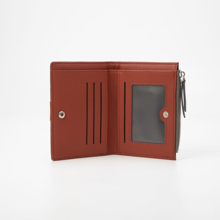 Women's wallet on the button, gray color-2